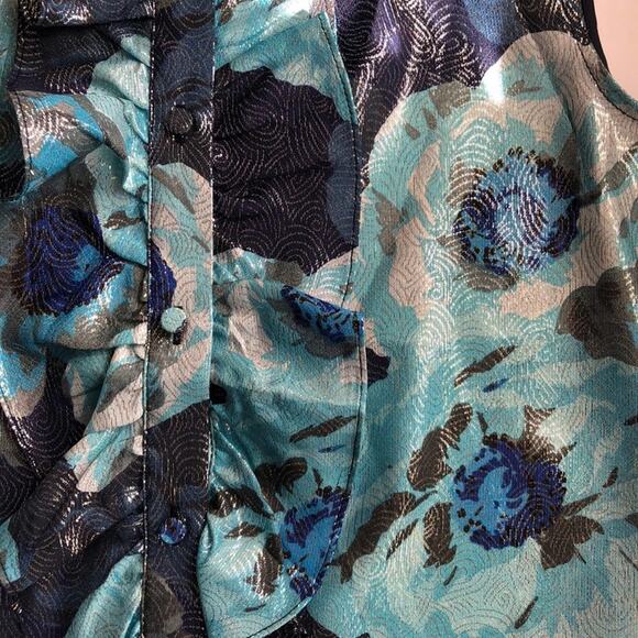 NWT J Crew ruffle front floral sleeveless top - Picture 6 of 7